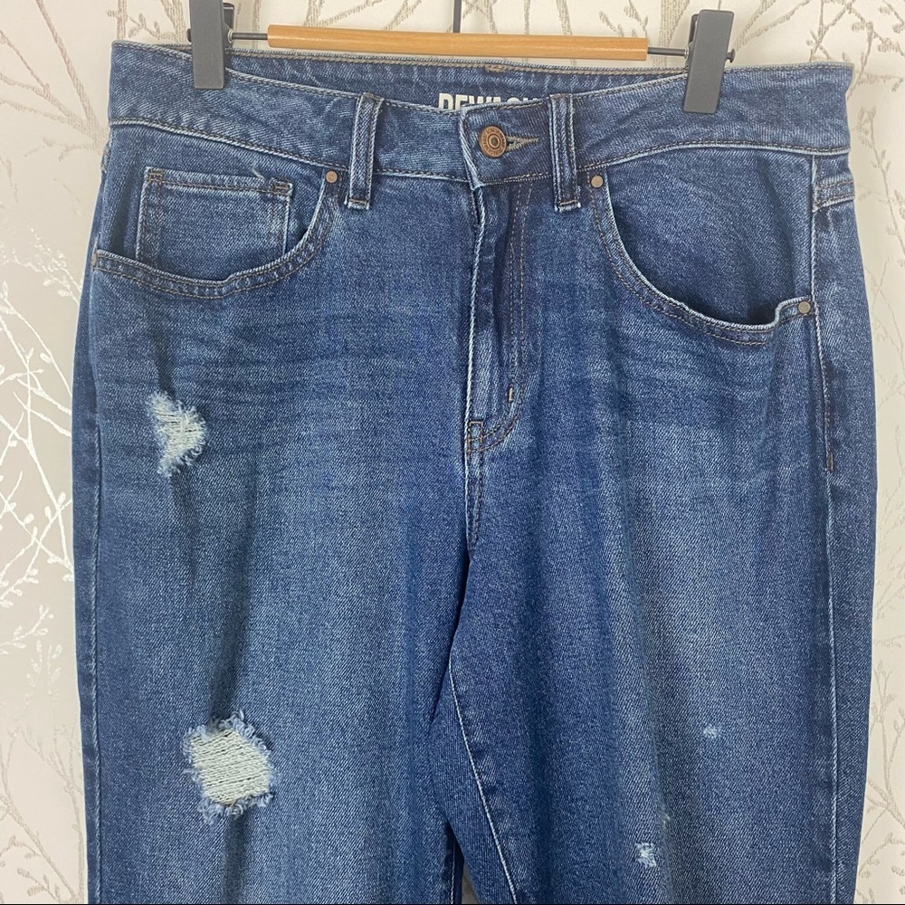 REWASH Super Hi-Rise Mom Jeans 29 Raw Step Hem Distressed - Picture 4 of 14